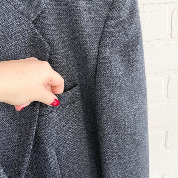 Like new Vintage Blazer Tweed Wool Blue Old Money Classic Business Casual Sz 42R - Picture 6 of 13